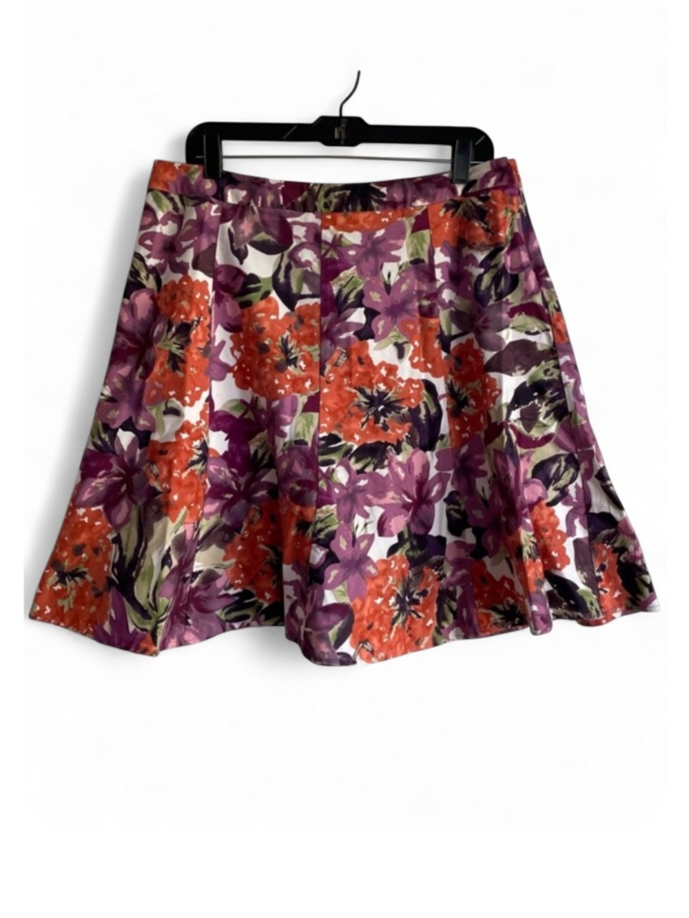 George Floral A-Line Flared Cotton Skirt Size 14